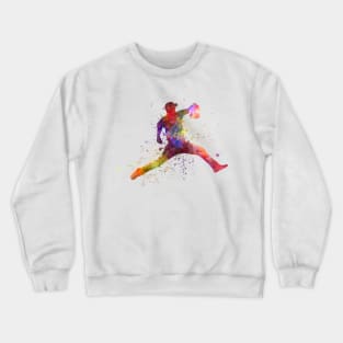 Baseball player in watercolor Crewneck Sweatshirt